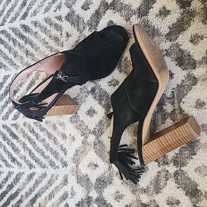 Halogen suede stacked heel